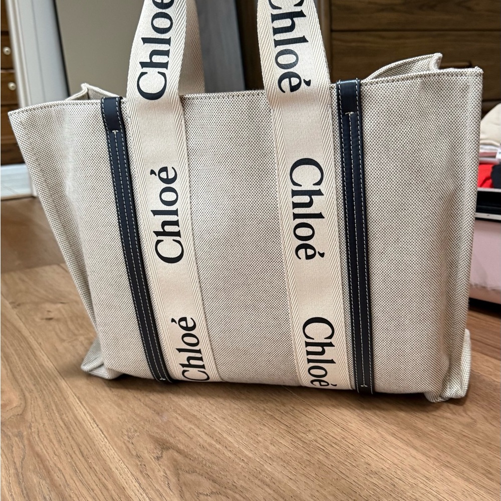 Chloe Tan and Black Canvas Tote